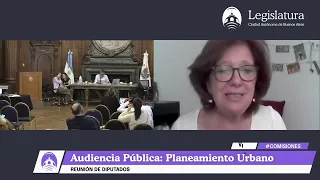 Exposición en la audiencia pública por el Código Urbanístico (CUR) – Adriana Rofman